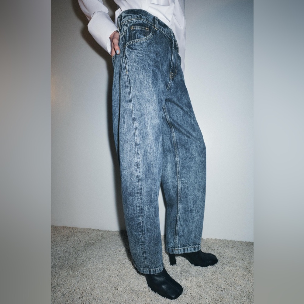 Zara Washed Black Denim Jeans